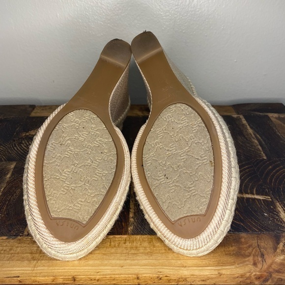 Unisa Wedge Open Toe Gold Espadrilles Size 7.5 - Picture 6 of 9